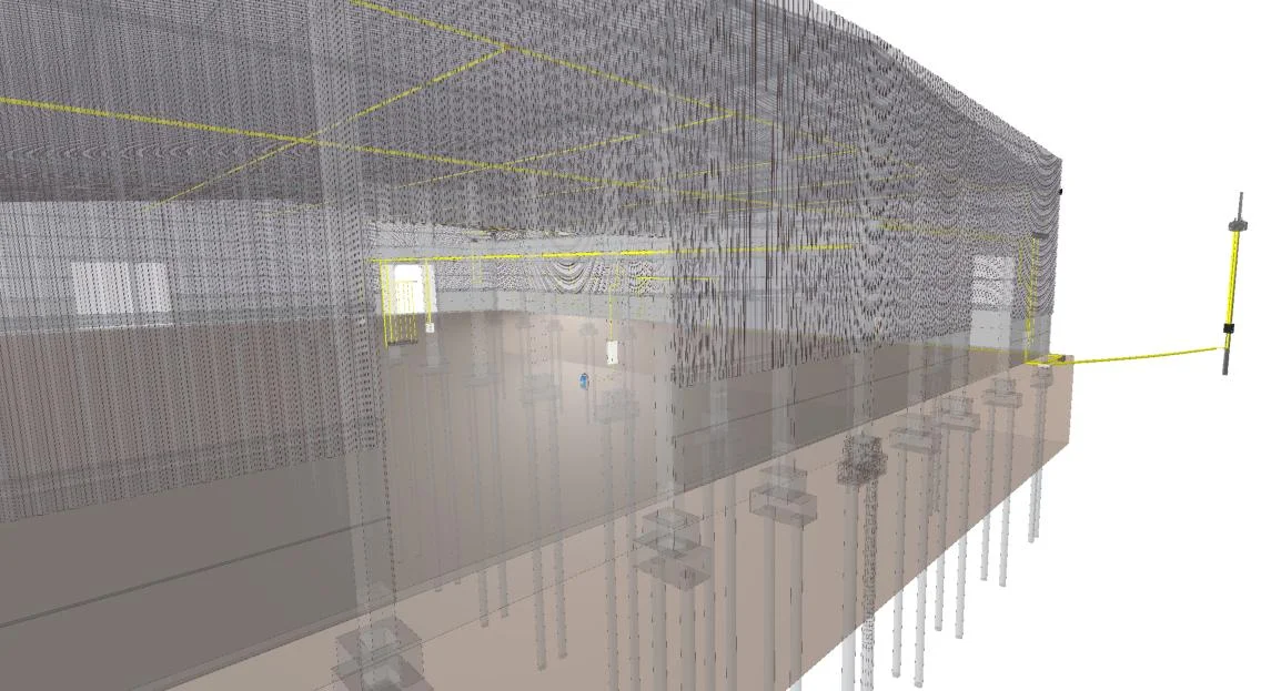 Modelo BIM da infraestrutura elétrica de galpão industrial de 2.760 m² no Mato Grosso